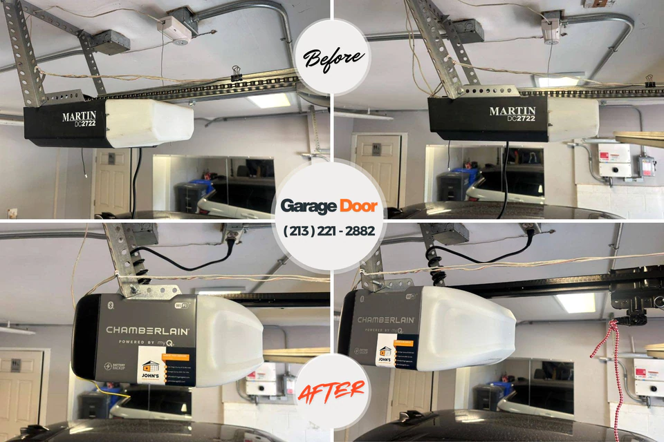Before and after: garage door repair St. Jacob, IL
